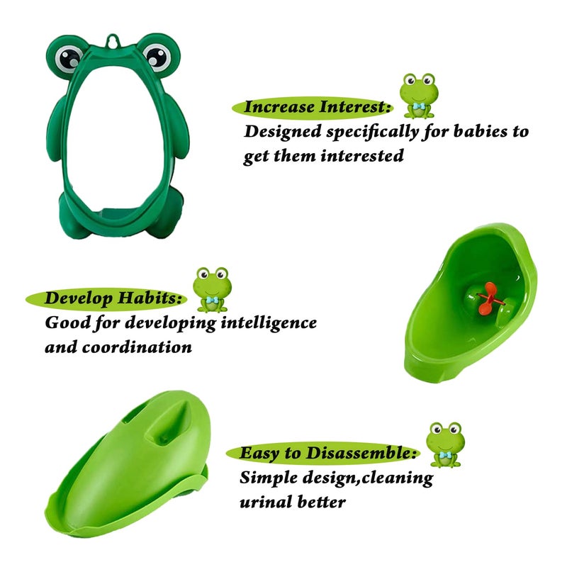 Anyumocz Frog Pee Training,Cute Potty Training Urinal for Boys with Funny Aiming Target,Green Urinals for Toddler Boy - Image 4